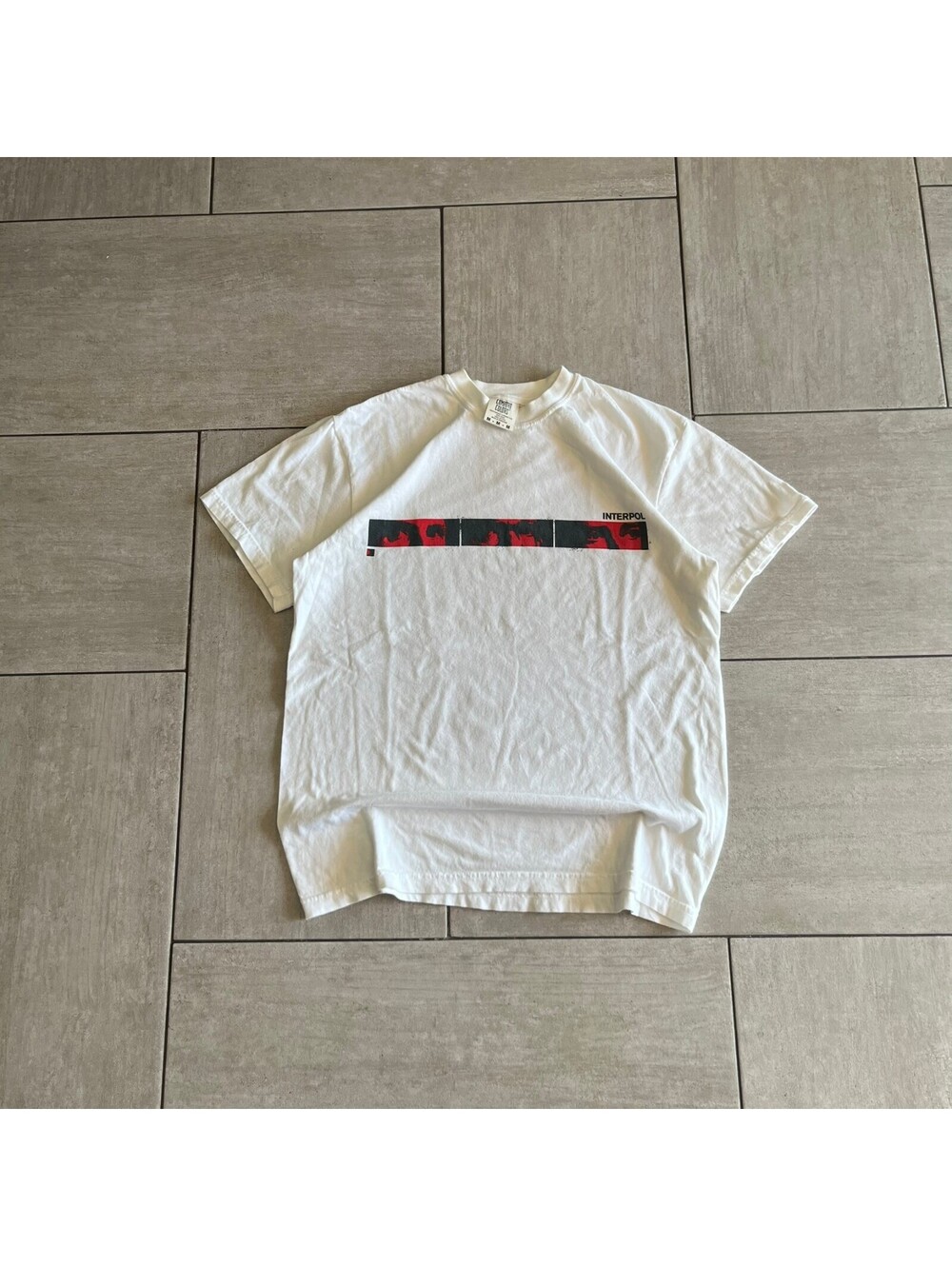 Comfort Colors Interpol Graphic White Cotton T-Shirt Medium